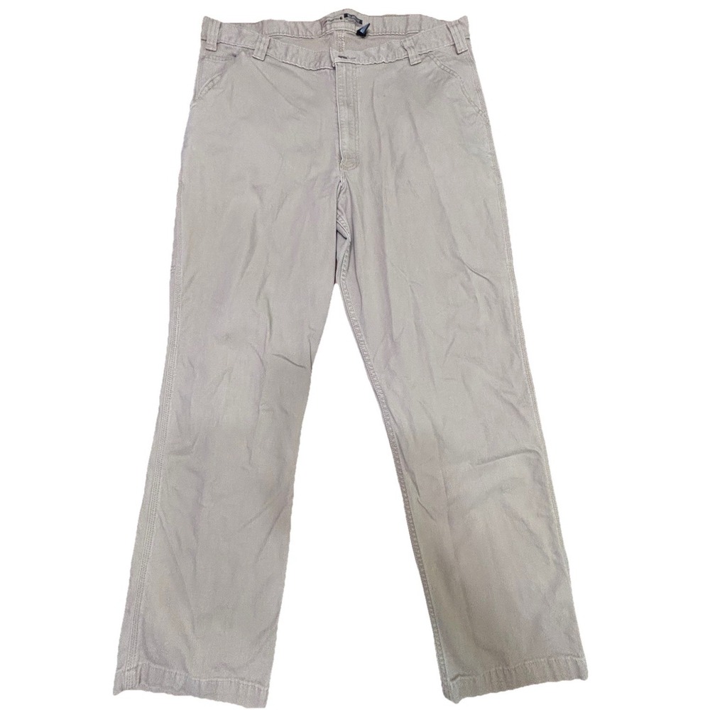 Carhartt Mens 40x32 Relaxed Rugged Flex Canvas Work Pants Khaki Brown BN2517-M
